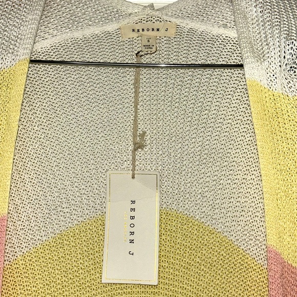 Reborn J. Los Angeles Striped Multi-Colored Cardigan Size Small NWT - Picture 2 of 3